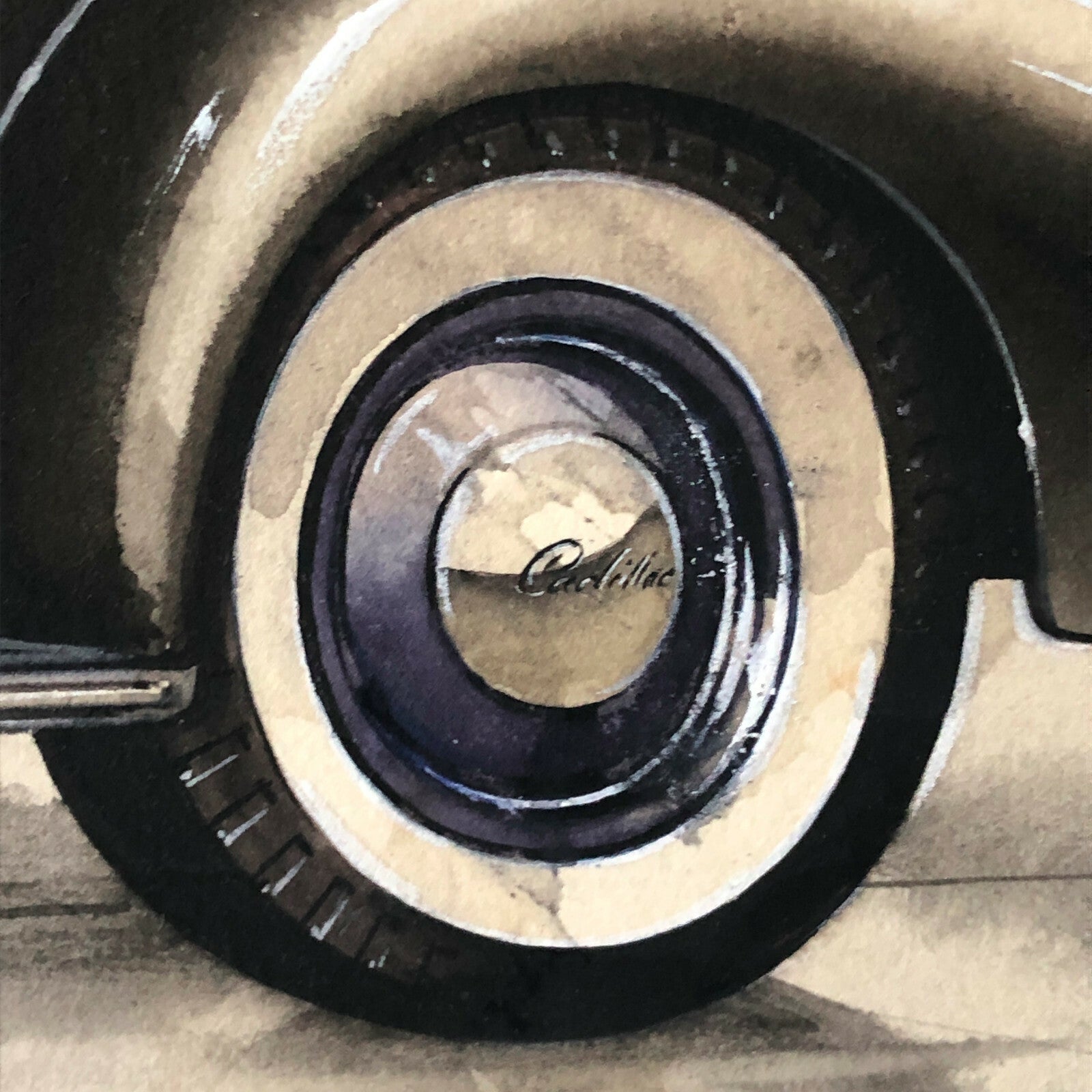 1937 Cadillac Advertising Artwork Art Illustration - Authentic Hand Drawing 