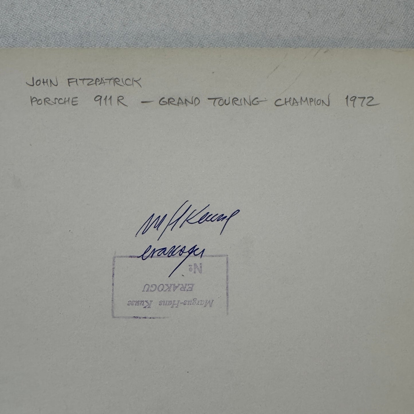 Porsche 911 R Kremer Racing Photo Photograph John Fitzpatrick 1972 Grand Touring