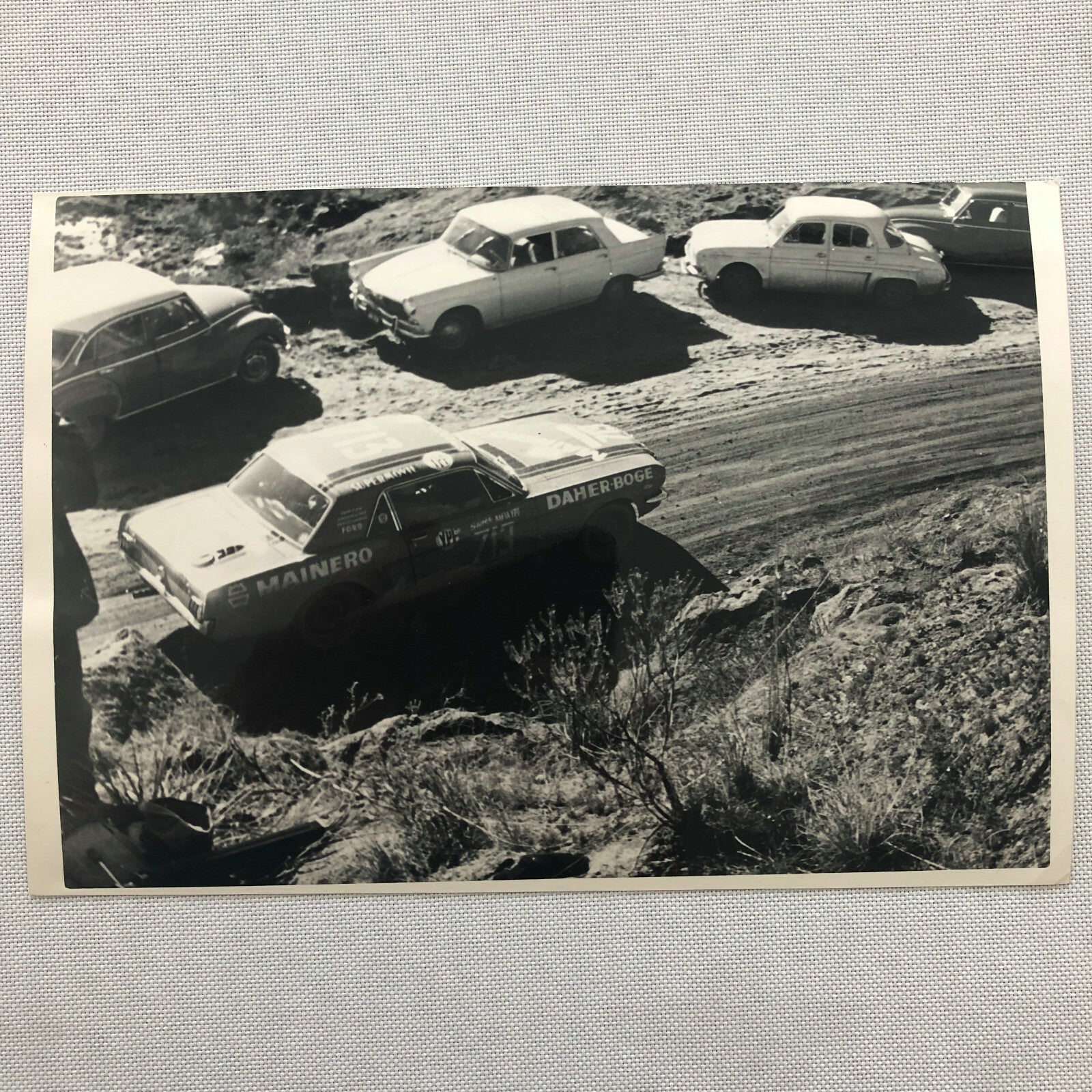 Vintage Racing Photo Photograph Oscar Cabalen Ford Mustang Argentina Rally ? 