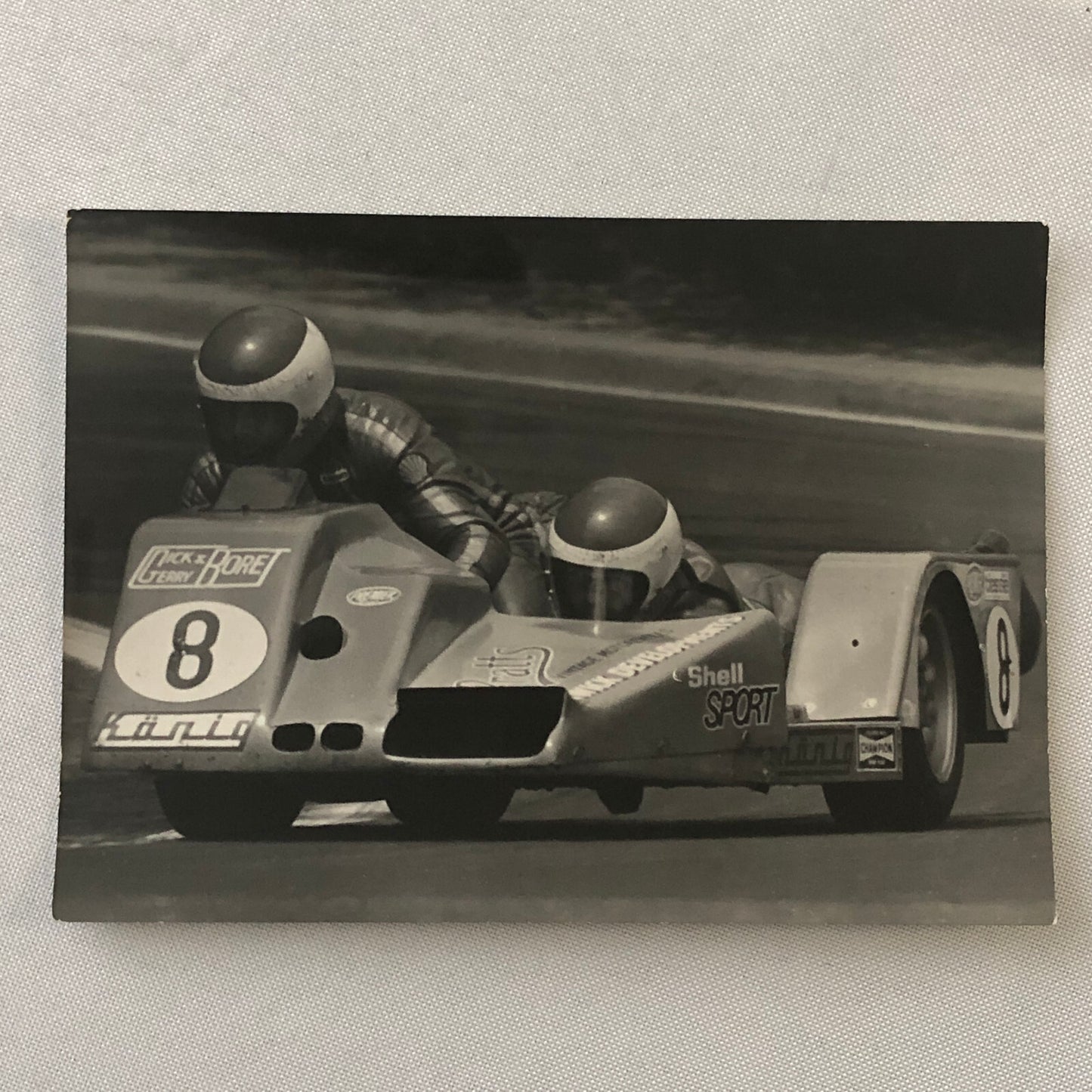 Vintage Motorcycle Sidecar Racing Photo Photograph Side Car Gerry Boret