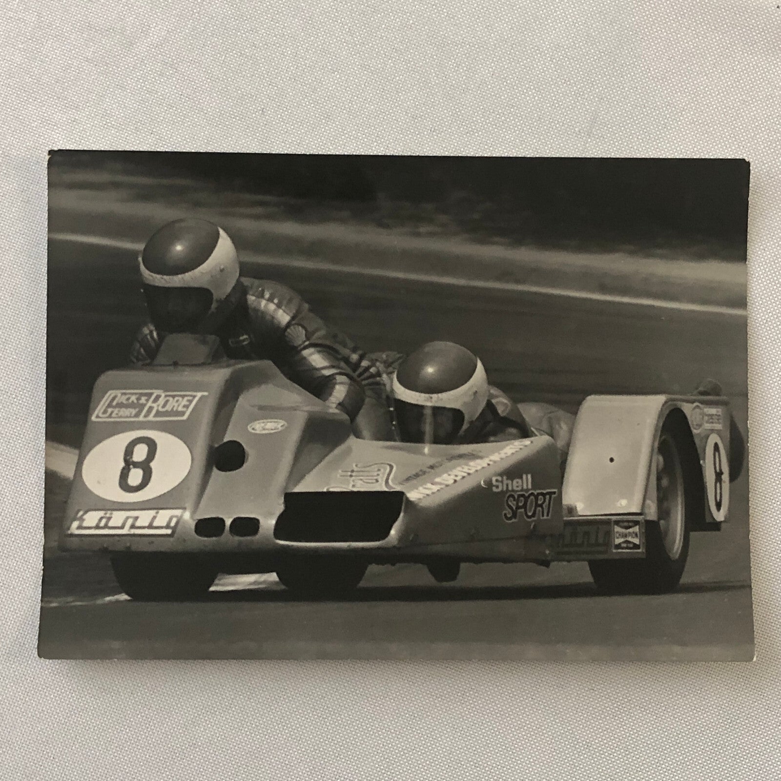 Vintage Motorcycle Sidecar Racing Photo Photograph Side Car Gerry Boret