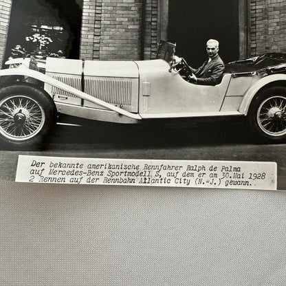 Ralph De Palma Racing Driver in 1928 Mercedes Benz S Car Automobile Photo