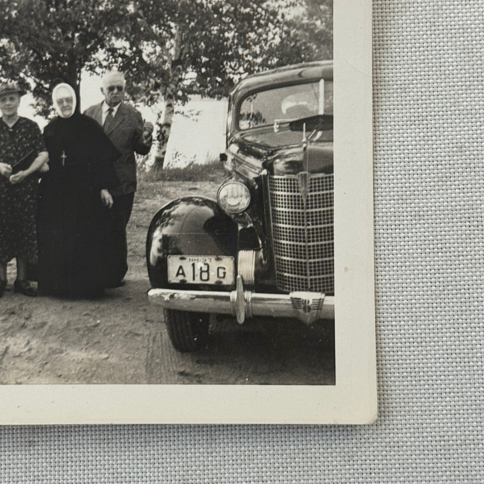 Nuns with Classic Car Vintage Photo Photograph Snapshot Nun