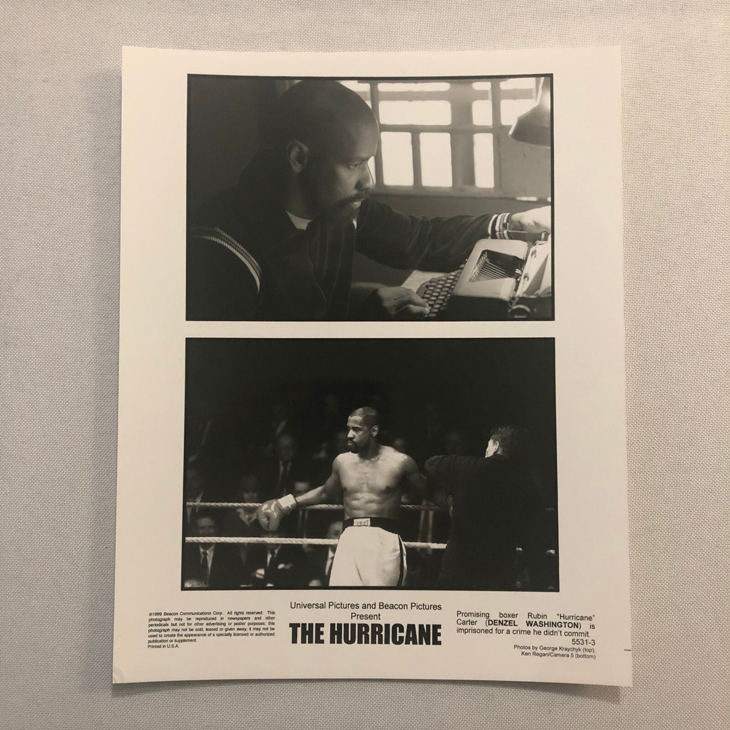 The Hurricane Rubin Carter Boxer Boxing Movie Film Photo Photograph Lot 5x 1999