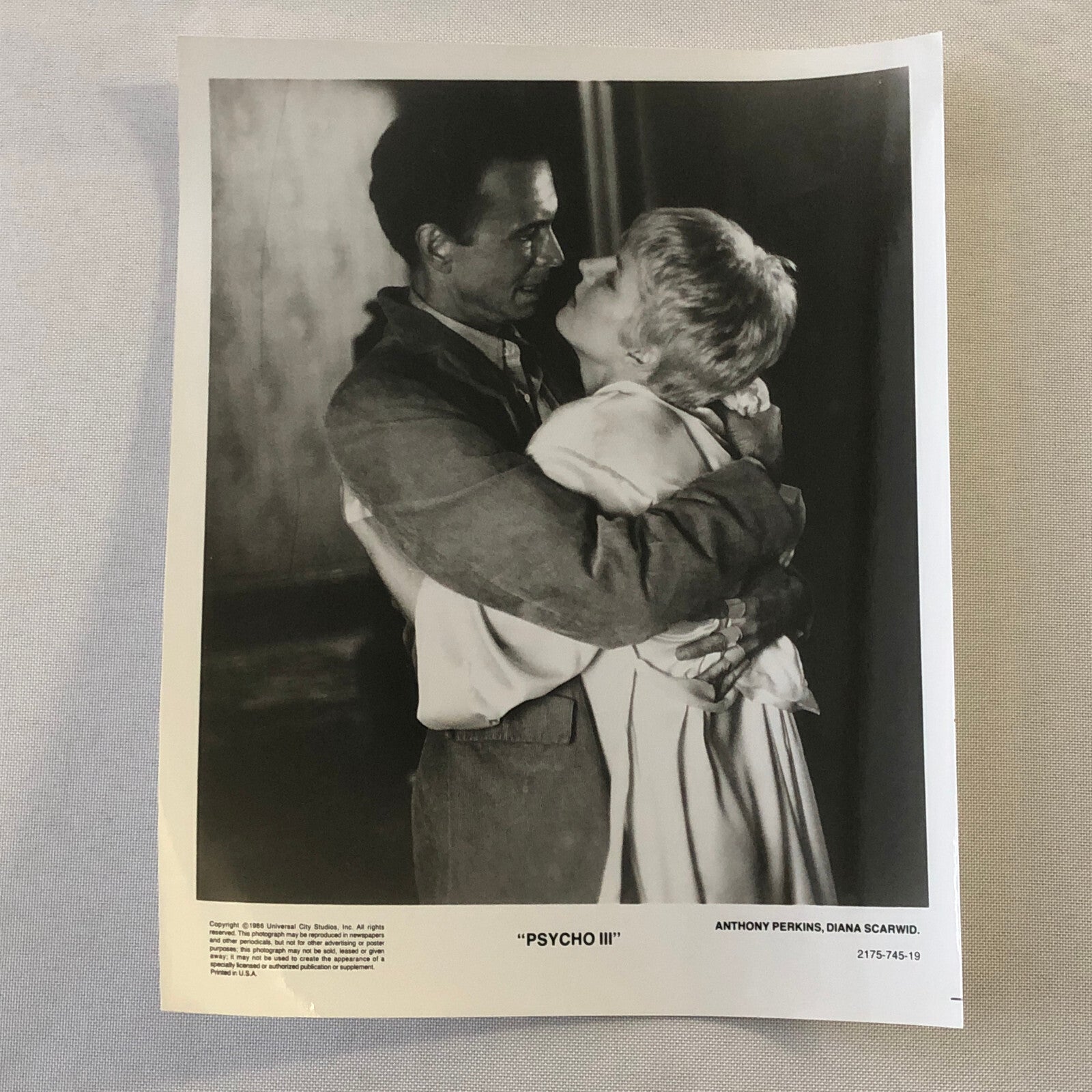 Psycho III Movie Film Press Photo Photograph Anthony Perkins Diana Scarwid
