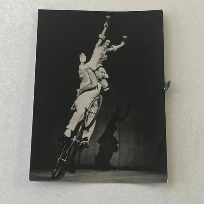 Circus Performer Bicycle Balancing Act 2 Heinkes Vintage Photo Photograph