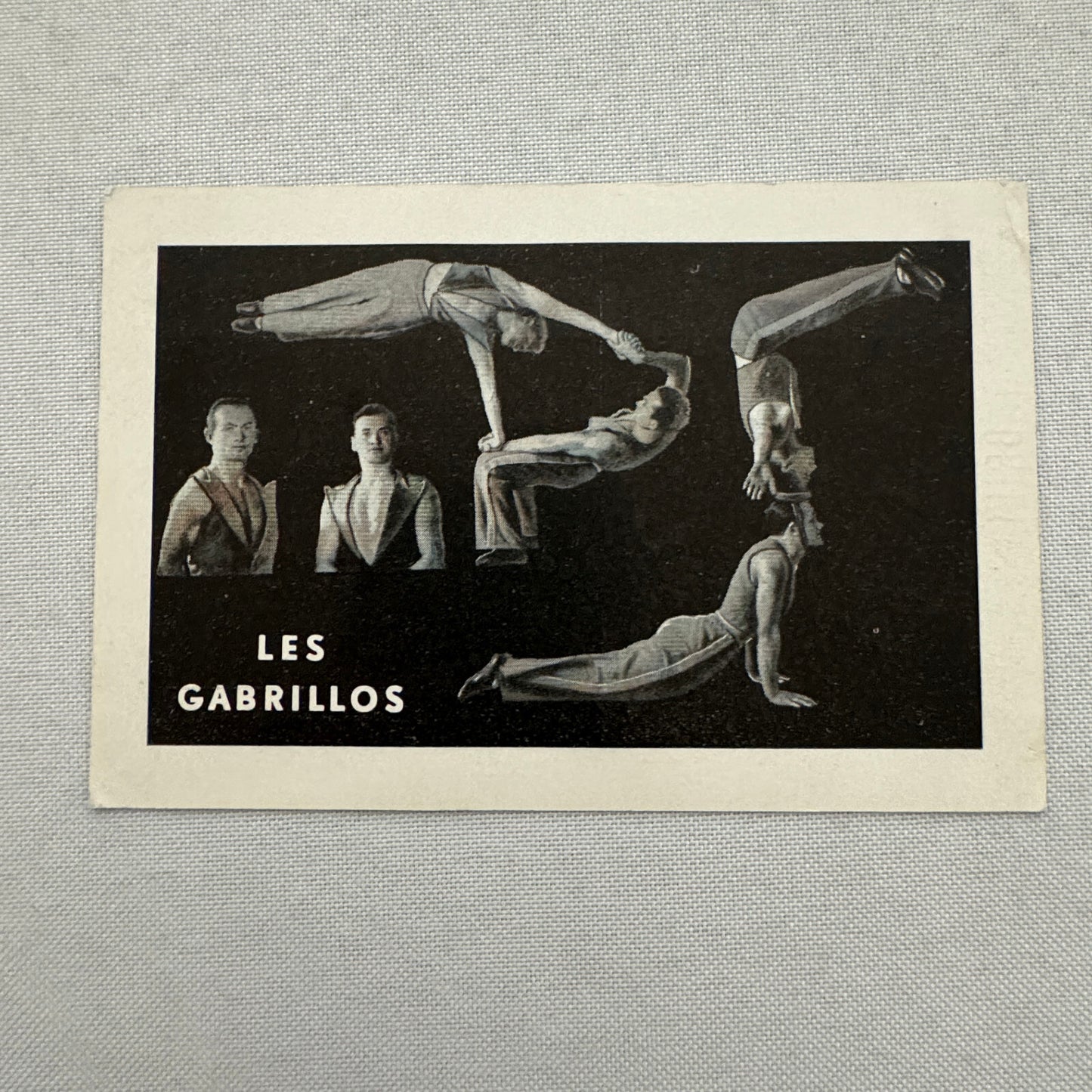 Vintage Circus Acrobat Balancing Act Postcard Post Card Les Gabrillos