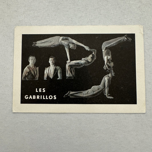 Vintage Circus Acrobat Balancing Act Postcard Post Card Les Gabrillos
