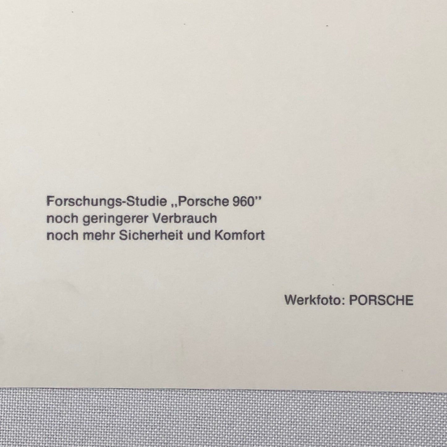 Vintage Porsche 960 Concept Car Factory Press Photo Photograph Werkfoto Cutaway