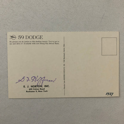 1959 Dodge Custom Royal Convertible Car Postcard Post Card Advertising