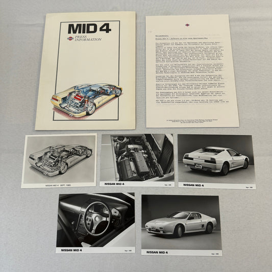 1985 Nissan Mid 4 Concept Car Press Kit Photos Brochure German Text