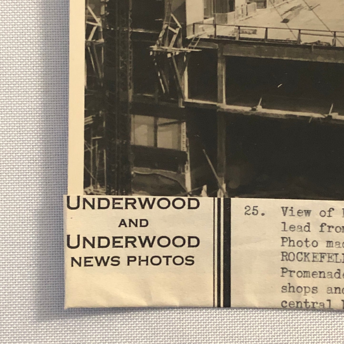 Press Photo Photograph New York City NY Construction Underwood & Underwood Photo
