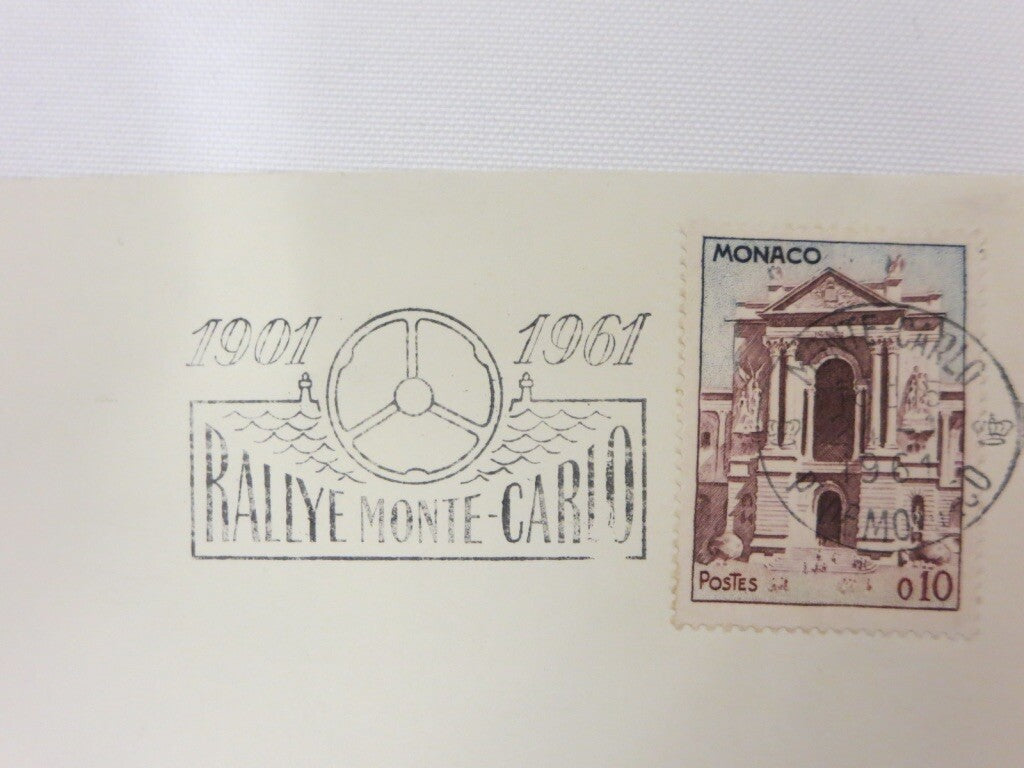 1961 Rallye Monte Carlo Stamp Cover Commemorative Envelope Original