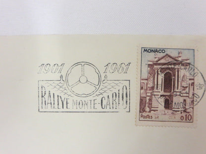 1961 Rallye Monte Carlo Stamp Cover Commemorative Envelope Original