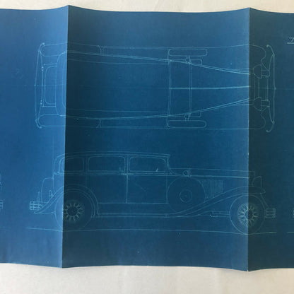 1929 Coachbuilder Car Design Blueprint Rendering Blue Print Sedan Body Style
