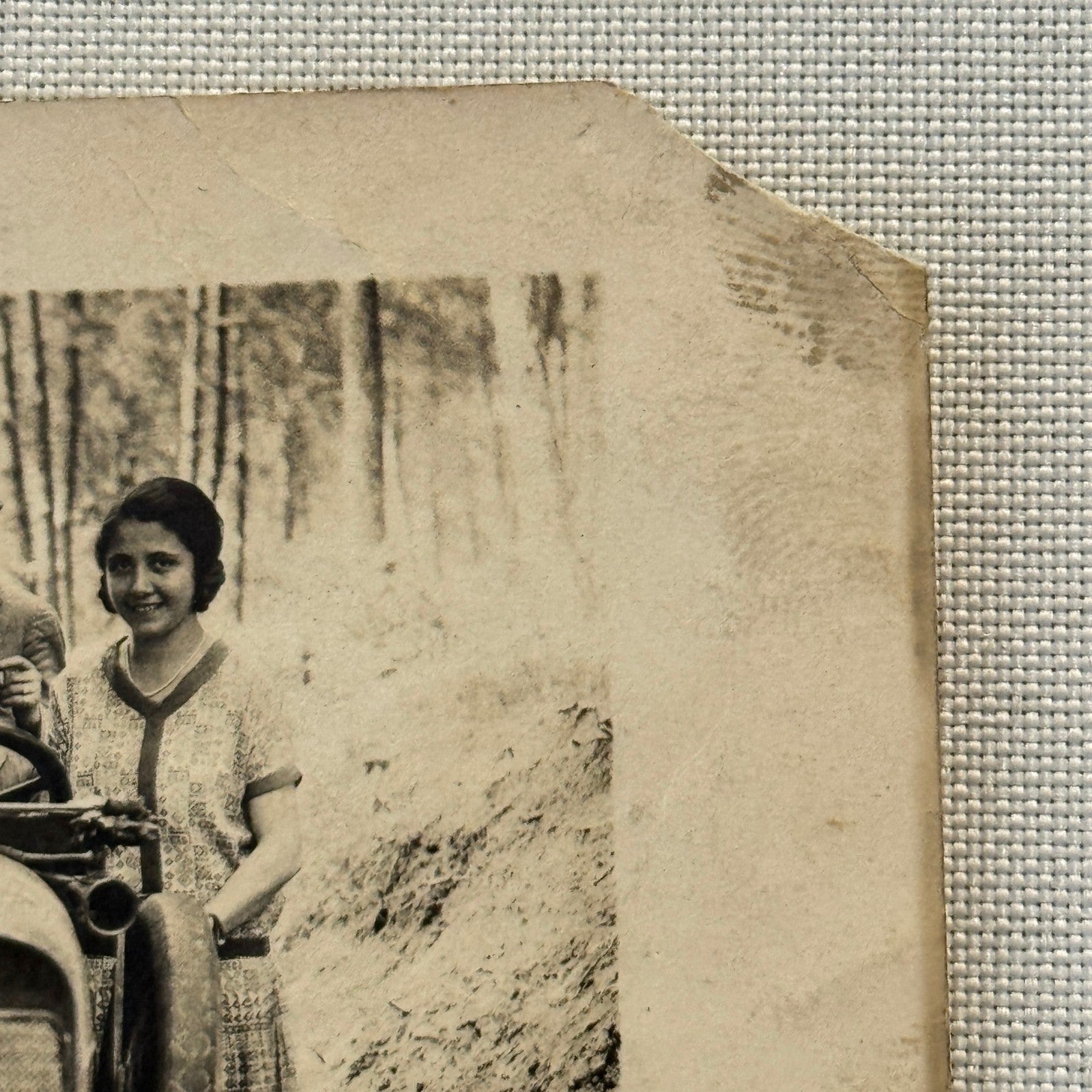Vintage Photograph Photograph Print People in Early Automobile Antique