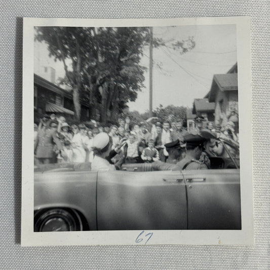 Vintage Presidential Motorcade Car Photo Lady Bird Johnson Lyndon Baines Johnson