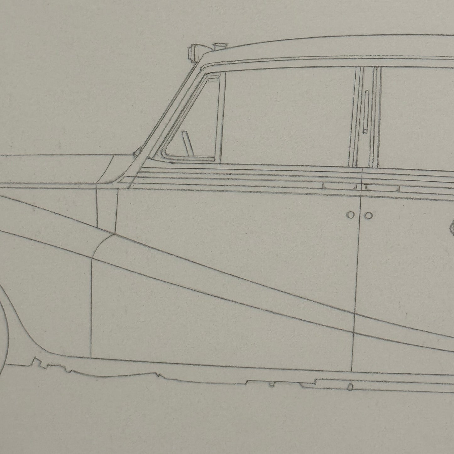 1957 Daimler DK400 Regina Landaulette Car Illustration Art Drawing Hand Drawn