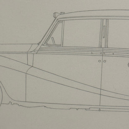 1957 Daimler DK400 Regina Landaulette Car Illustration Art Drawing Hand Drawn