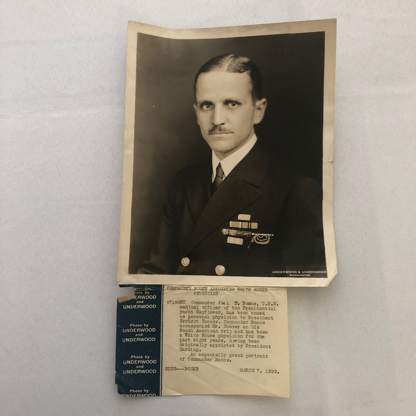 Military Navy Press Photo Photograph President Herbert Hover Doctor Physician