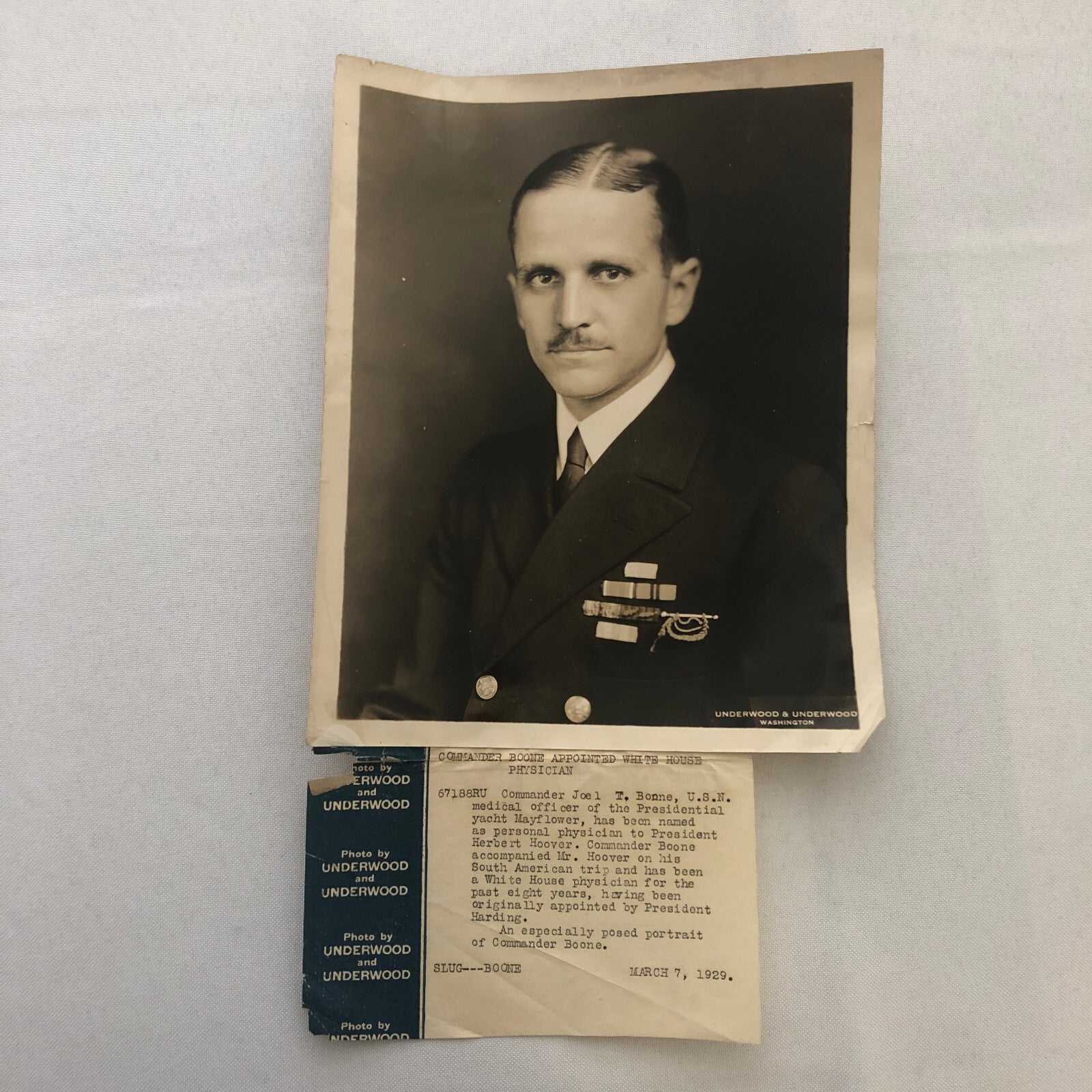 Military Navy Press Photo Photograph President Herbert Hover Doctor Physician