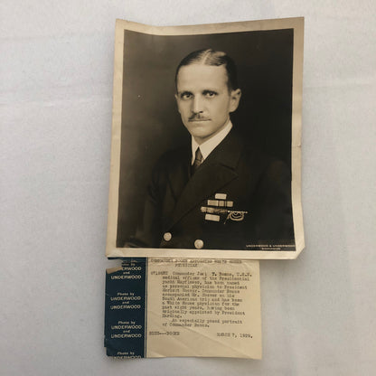 Military Navy Press Photo Photograph President Herbert Hover Doctor Physician