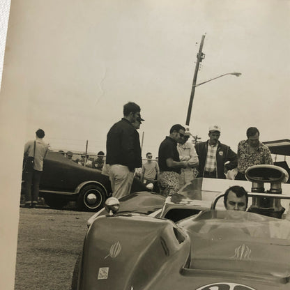 Vintage Racing Car Photo Photograph Lot of 2 - Couple in Can Am Car CanAM