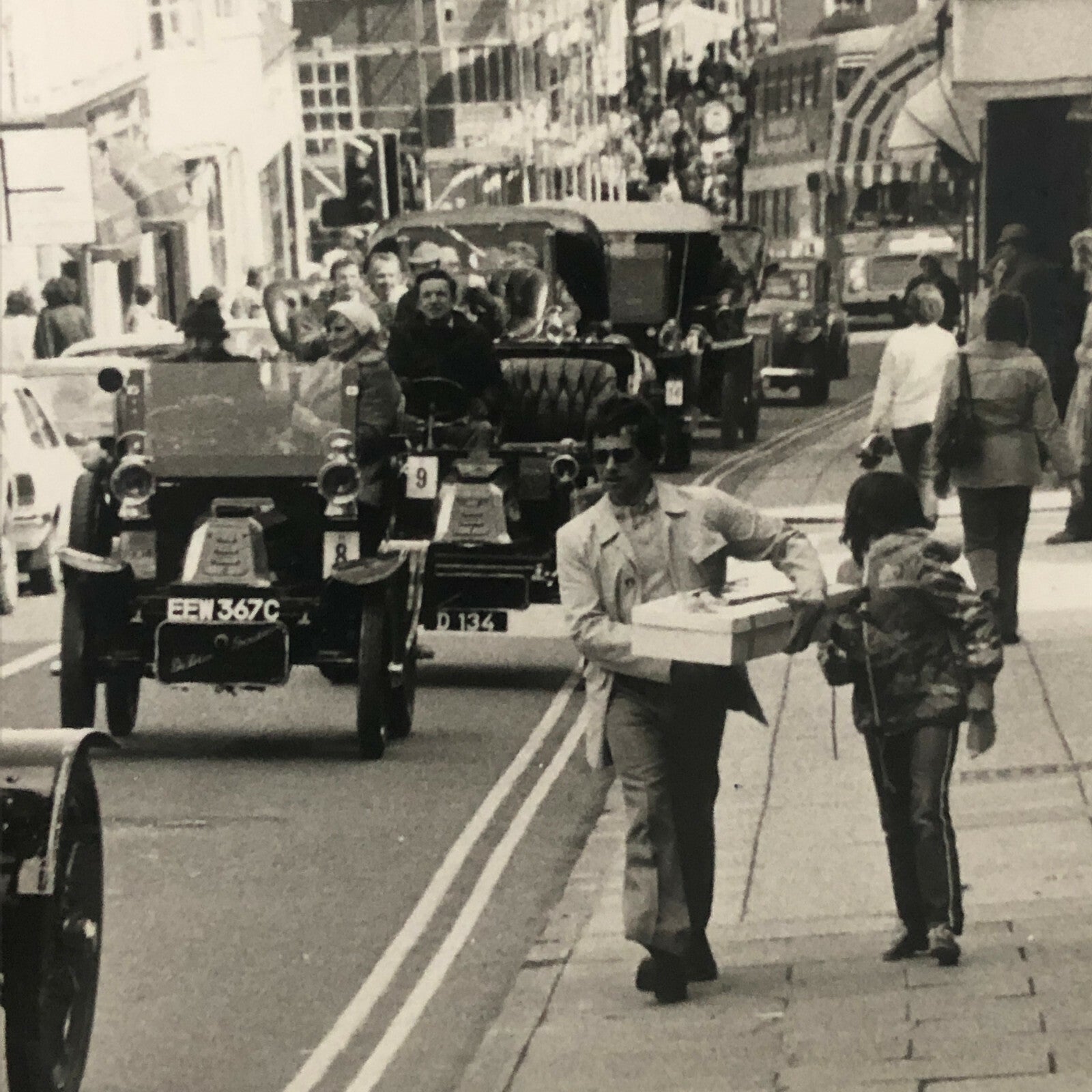 Vintage Press Photo Antique Car Rally Rallye Run Photograph Print Veteran Car 