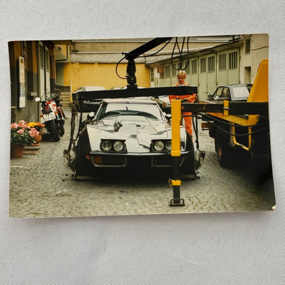Chevrolet Corvette Parking Crane Germany Photo Photograph Print Lot 2x Mercedes