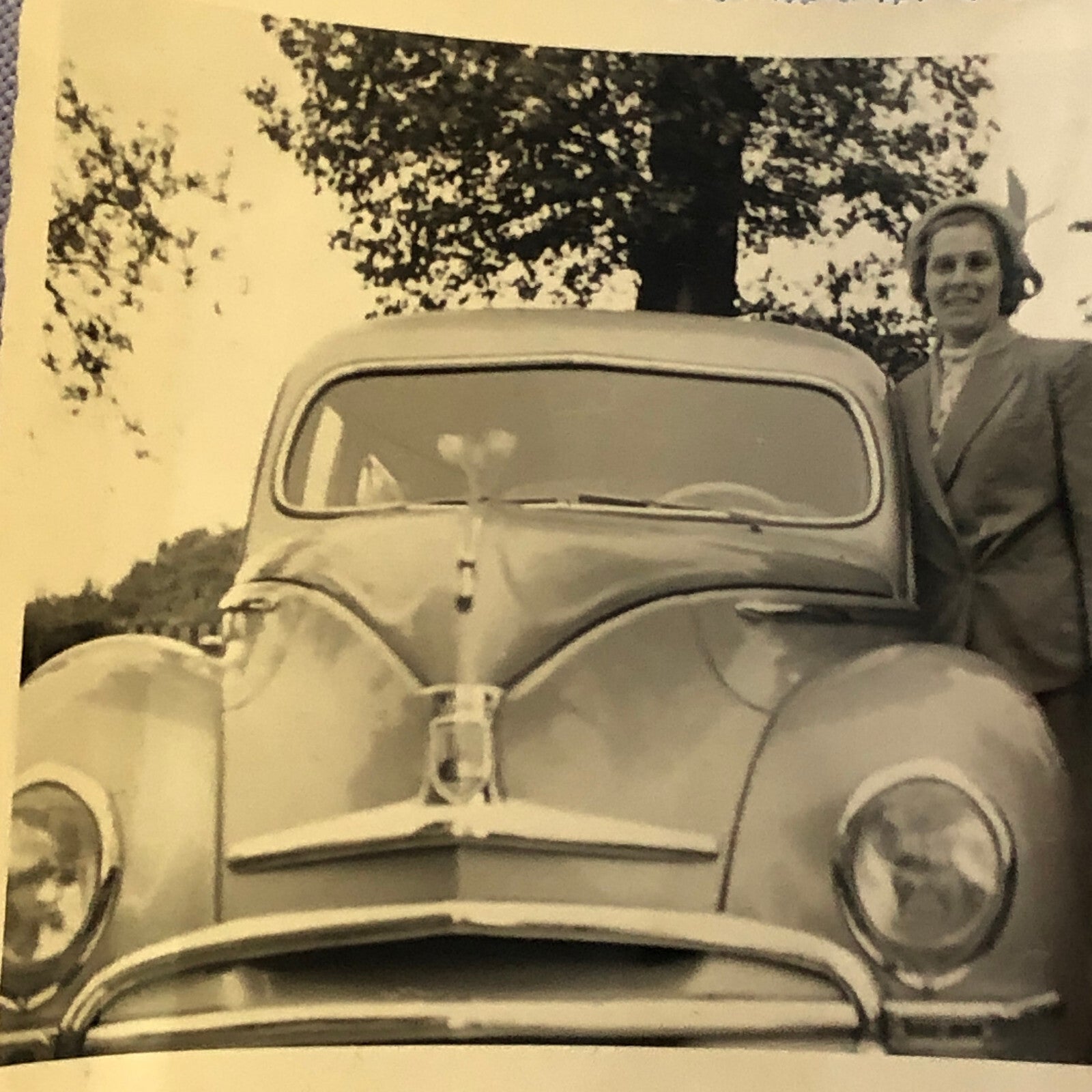Vintage Photo Photograph Woman with Car Automobile  - Tag AL22SM2