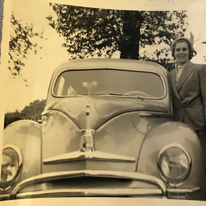 Vintage Photo Photograph Woman with Car Automobile  - Tag AL22SM2