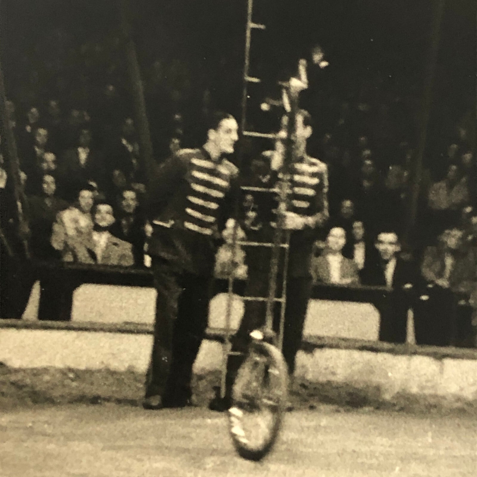 Circus Performer Unicycle Balancing Act Vintage Photo Photograph 1952