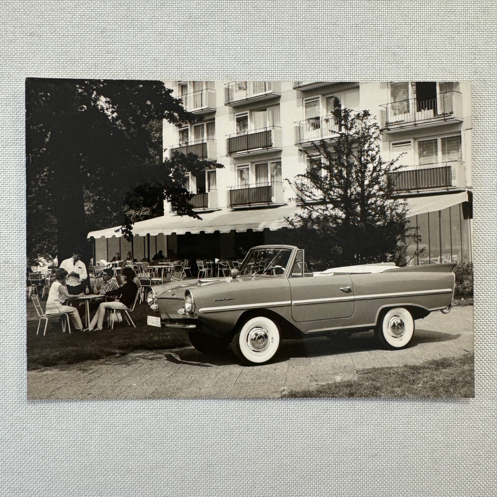 AMPHICAR Vintage Car Boat Factory Press Photo Photograph Lot 2x Vintage