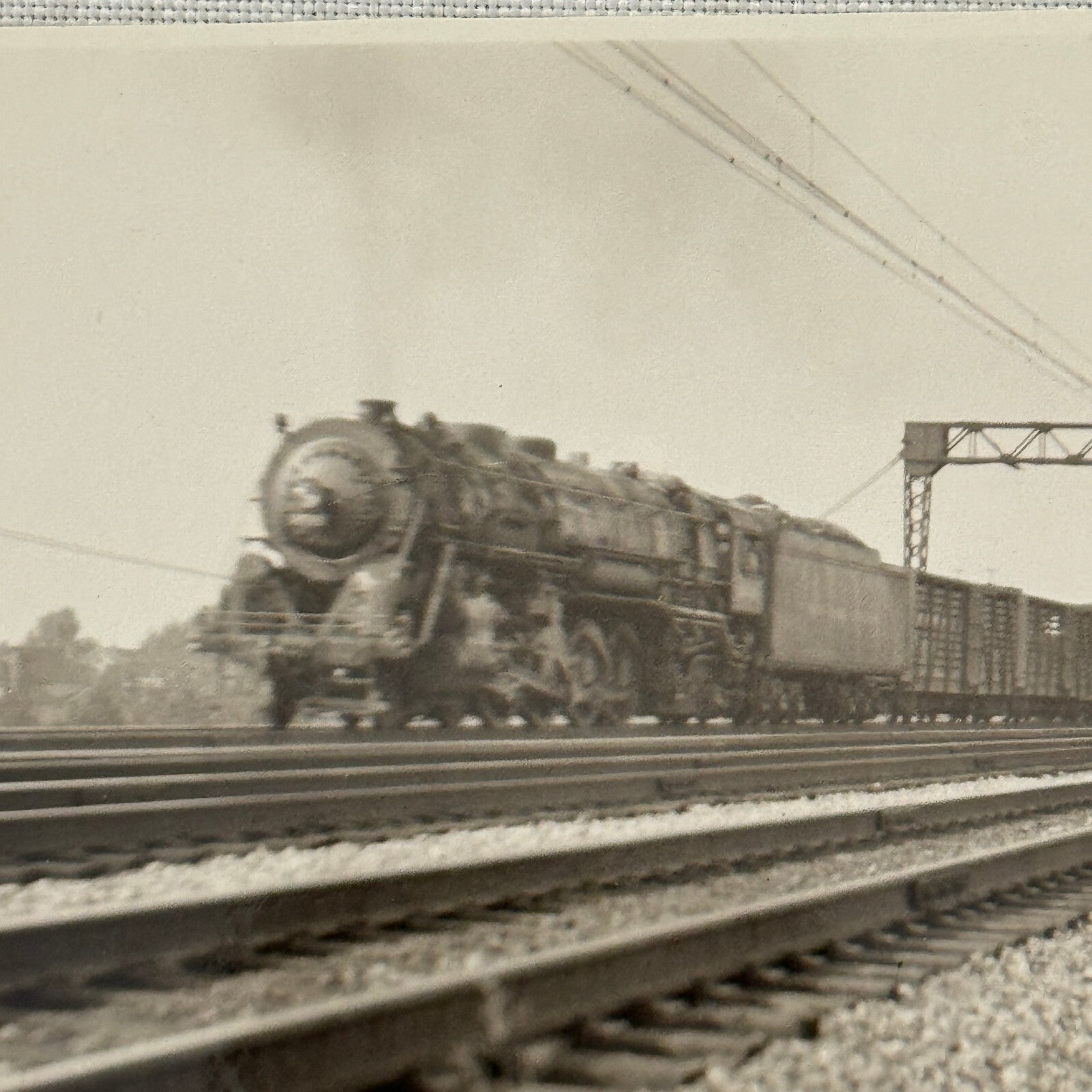 Vintage Train Locomotive Photo Photograph Railway Rail