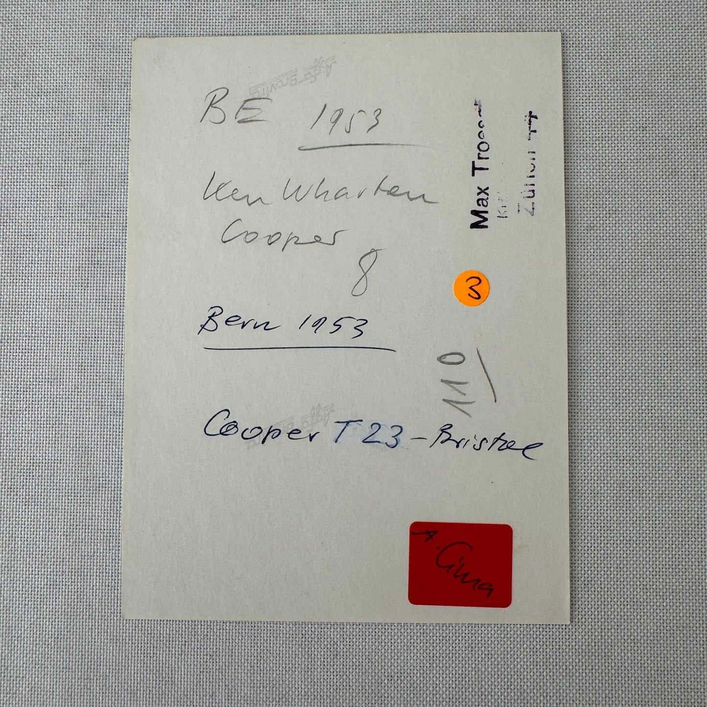 1953 Cooper T23 Bristol Bern Switzerland Swiss Racing Photo Photograph Print