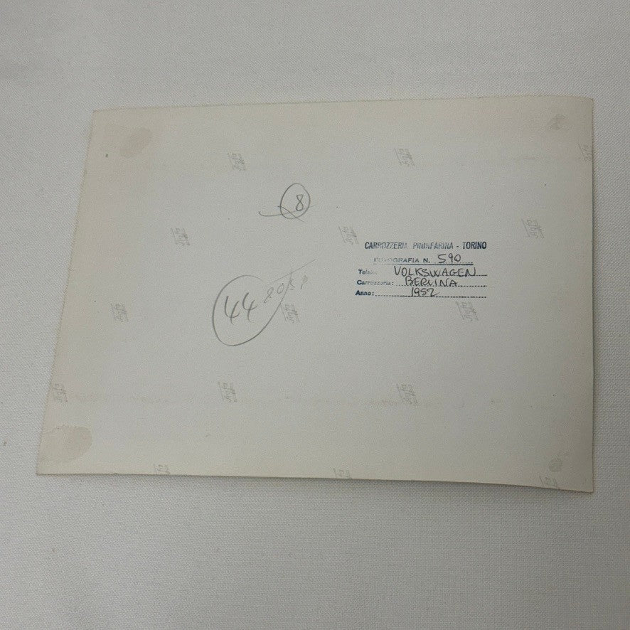 1952 Volkswagen Berlina Pininfarina Factory Coachbuilder Photo Photograph Print
