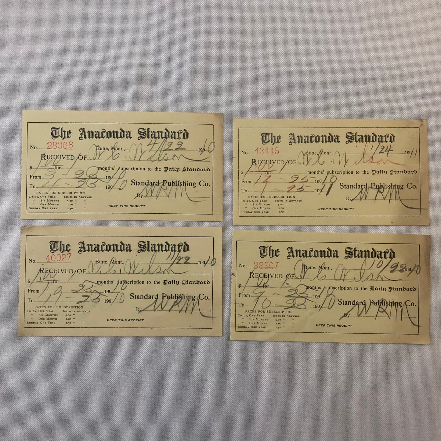The Anaconda Standard Butte Montana Newspaper Document Ephemera Lot 9x 1910