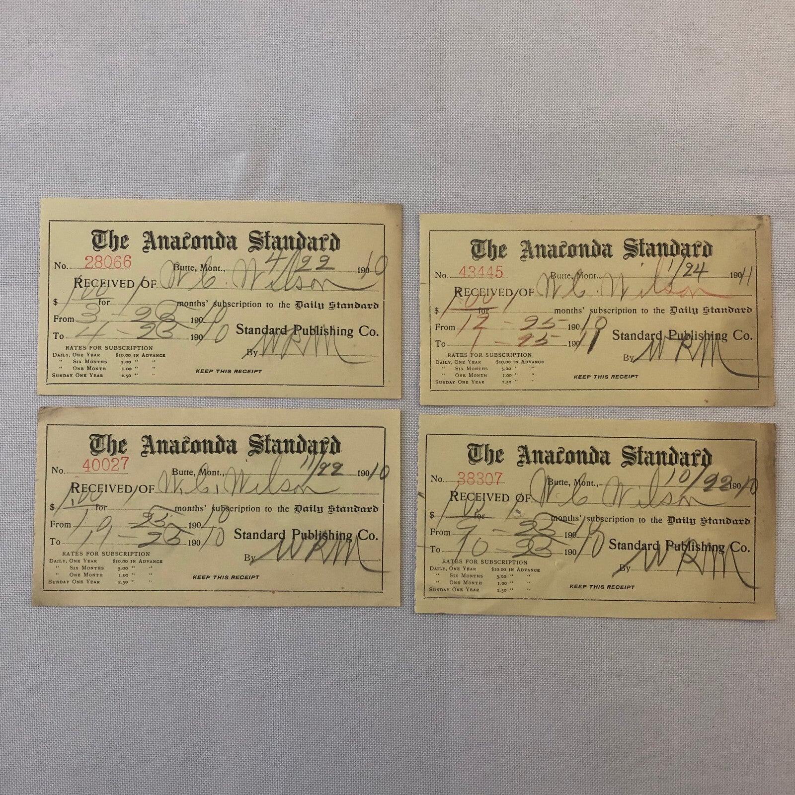The Anaconda Standard Butte Montana Newspaper Document Ephemera Lot 9x 1910
