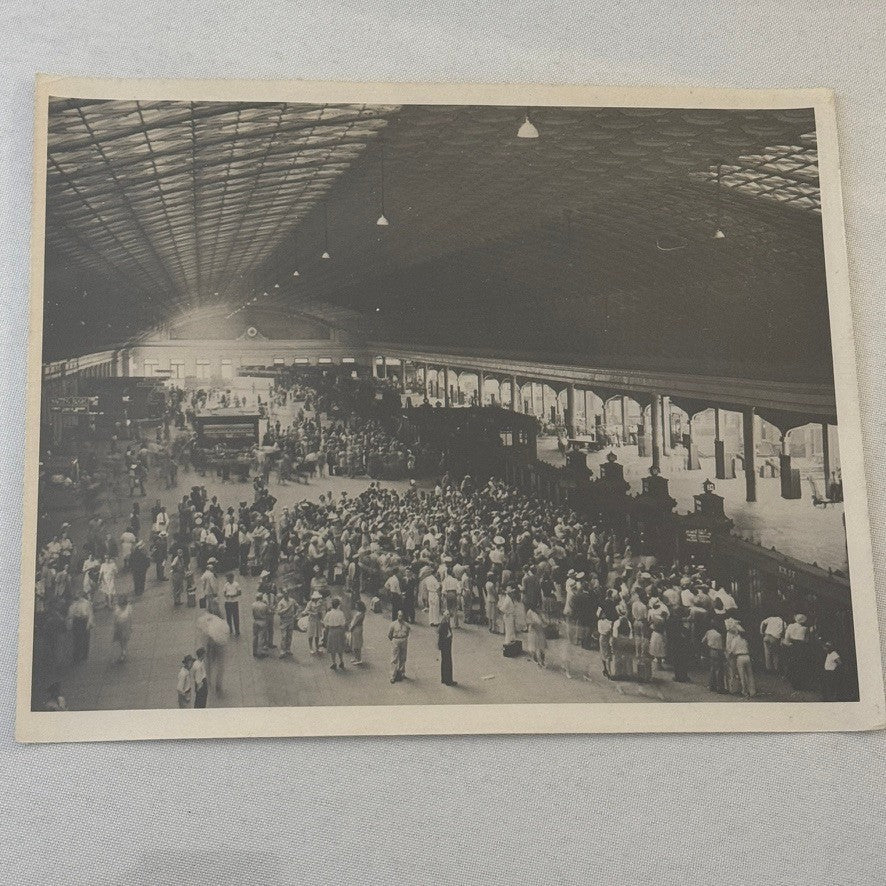 Vintage Railroad Station Photo Photograph Lot Washington DC Crowd People 5x