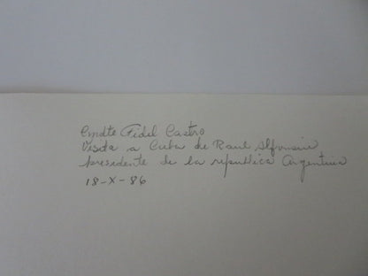 1986 Photograph of Fidel Castro in Car with Raul Alfonsin Cuba Argentina Photo