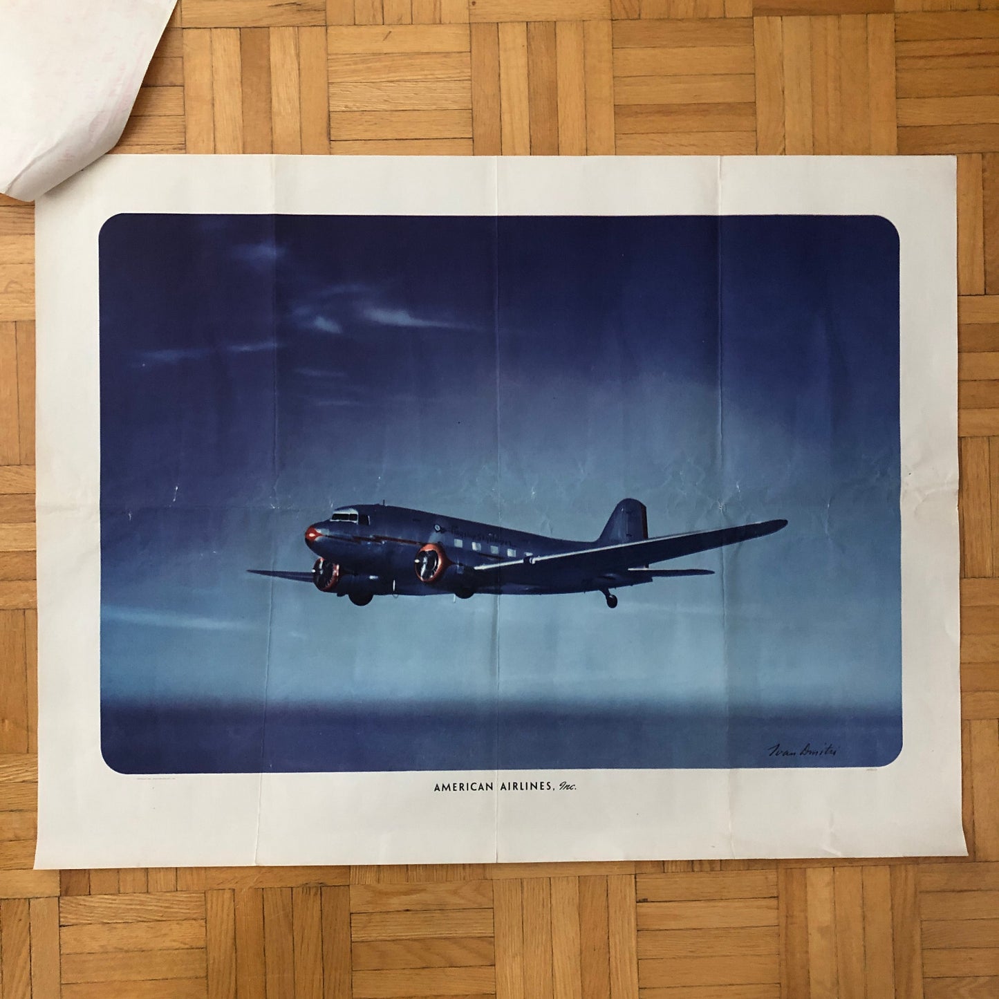 Poster American Airlines Plane Flagship Skysleeper DC-3 Airplane Strombecker Toy