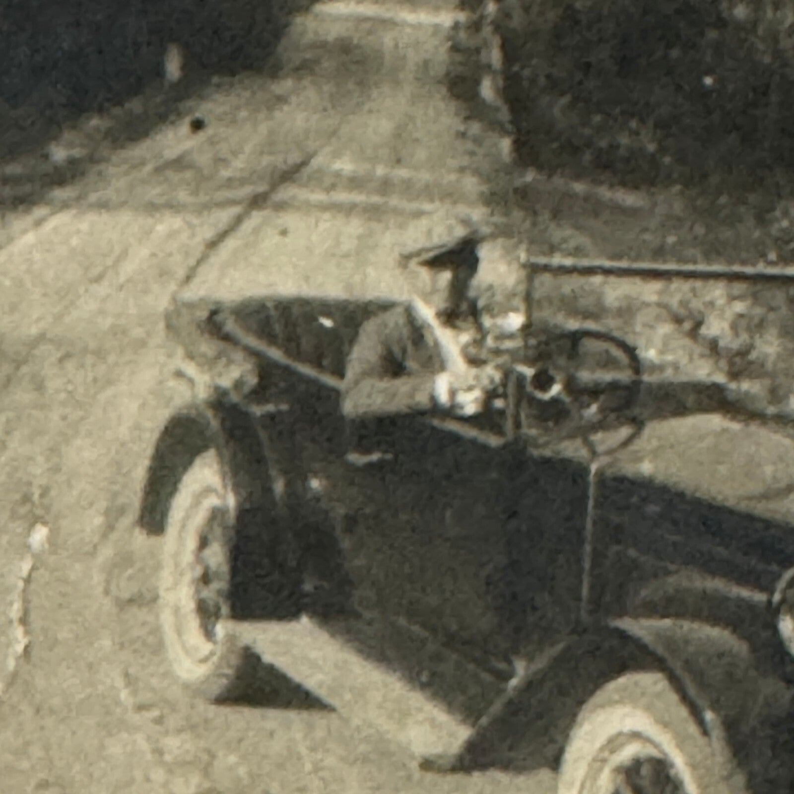 Vintage Photograph Photo Man in Antique Automobile Early Car