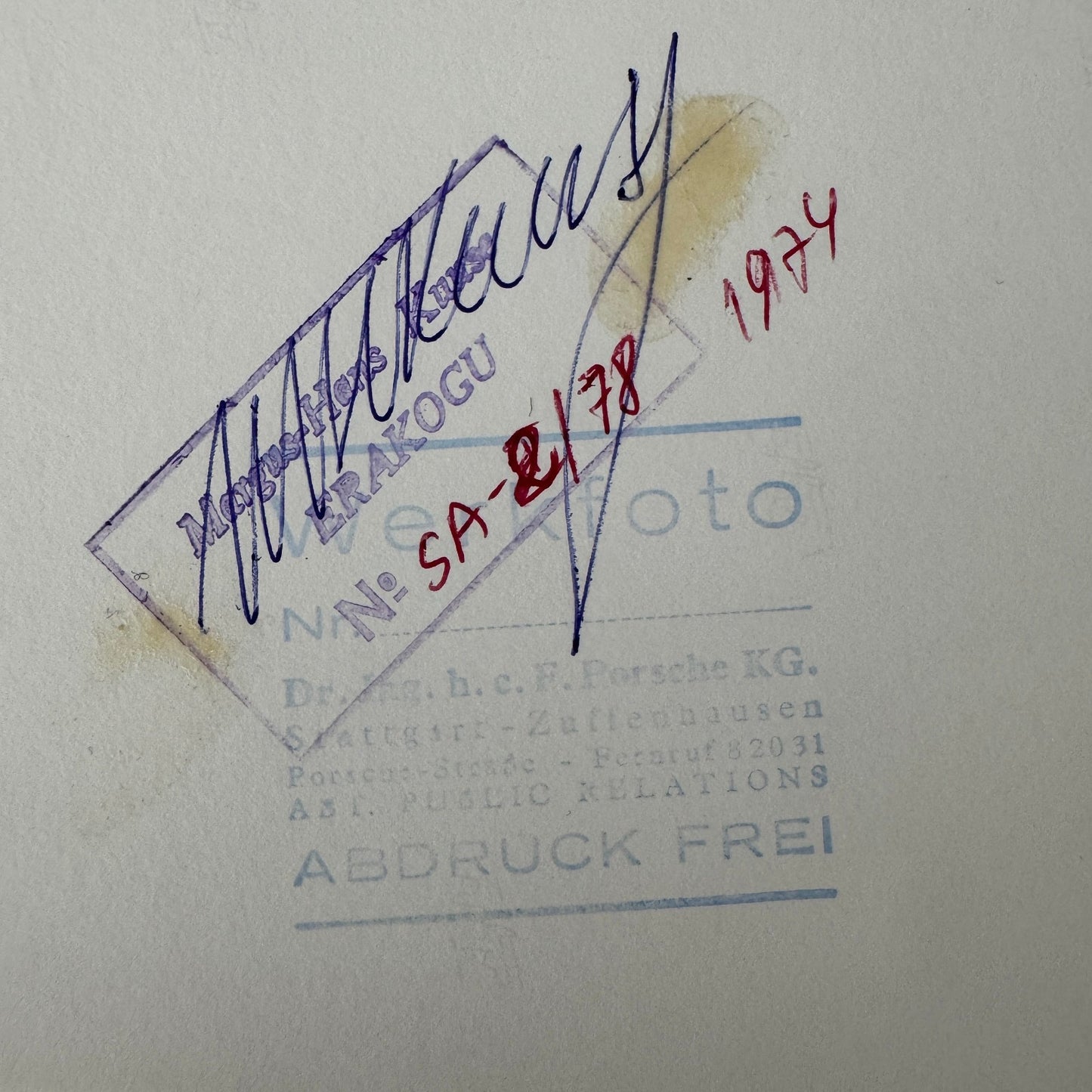 Porsche 25 Anniversary Plaque Badge Photo Photograph Print Factory Werkfoto