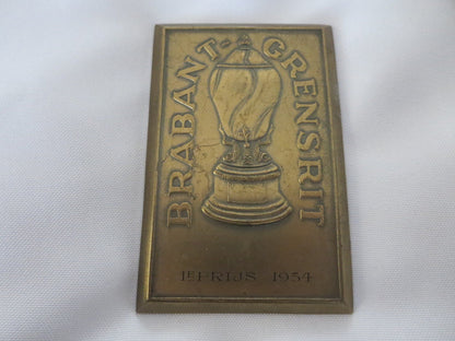 1954 Brabant Grensrit European Car Rally Dash Plaque Badge Emblem 1st Prize 