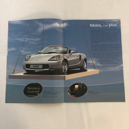 Toyota MR Roadster Car Sales Brochure Catalog Advertising FRENCH TEXT Toyota MR2