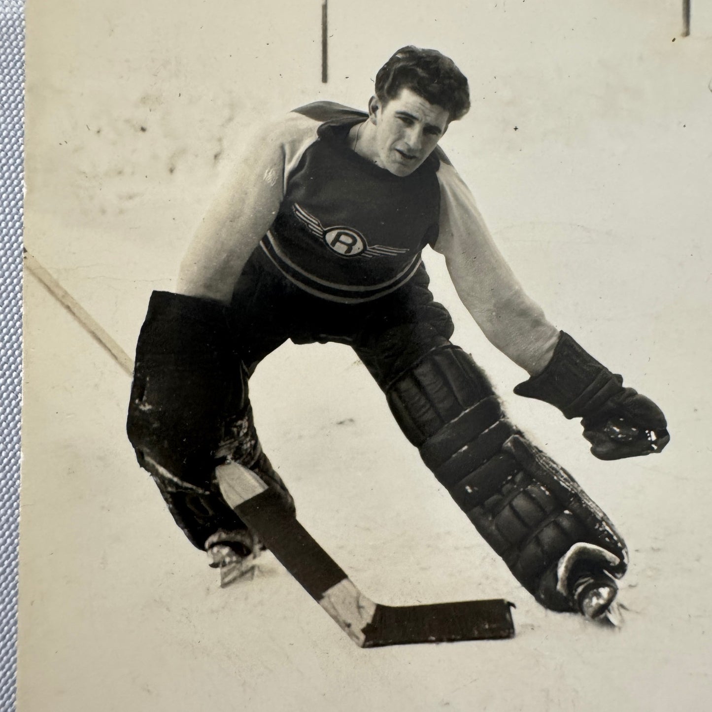 Antique Hockey RPPC Real Photo Postcard Post Card Amateur Team Players Goalie