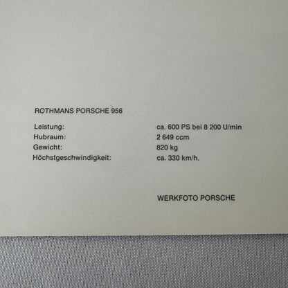 Porsche 956 Race Car Factory Press Photo Photograph Cutaway Illustration