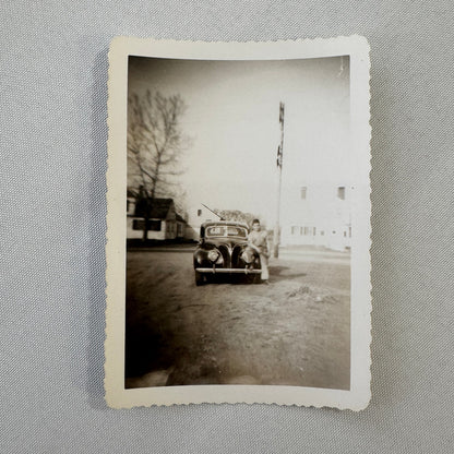 Vintage Ford Car Automobile Photo Photograph Print Snapshot Ford Deluxe
