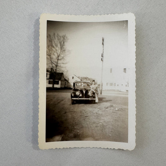 Vintage Ford Car Automobile Photo Photograph Print Snapshot Ford Deluxe