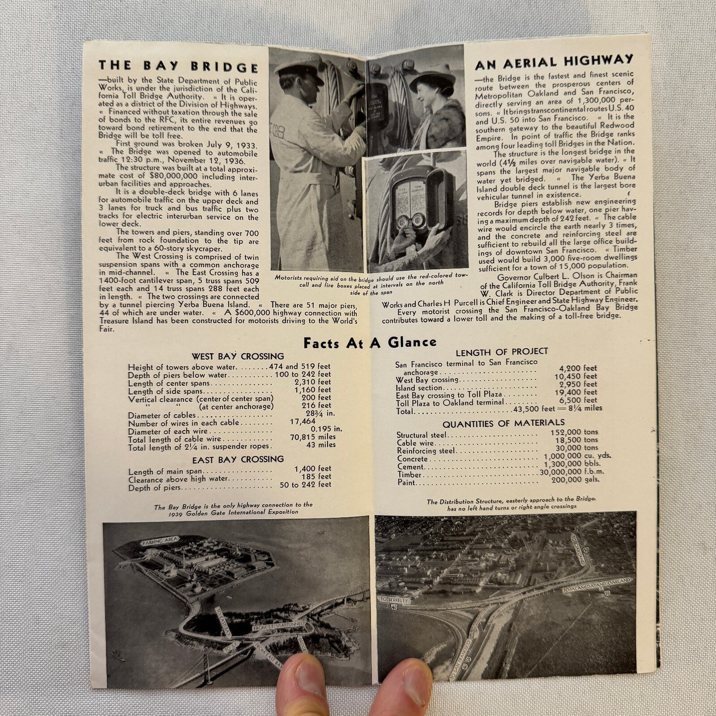 Vintage San Francisco Oakland Bay Bridge Map Brochure